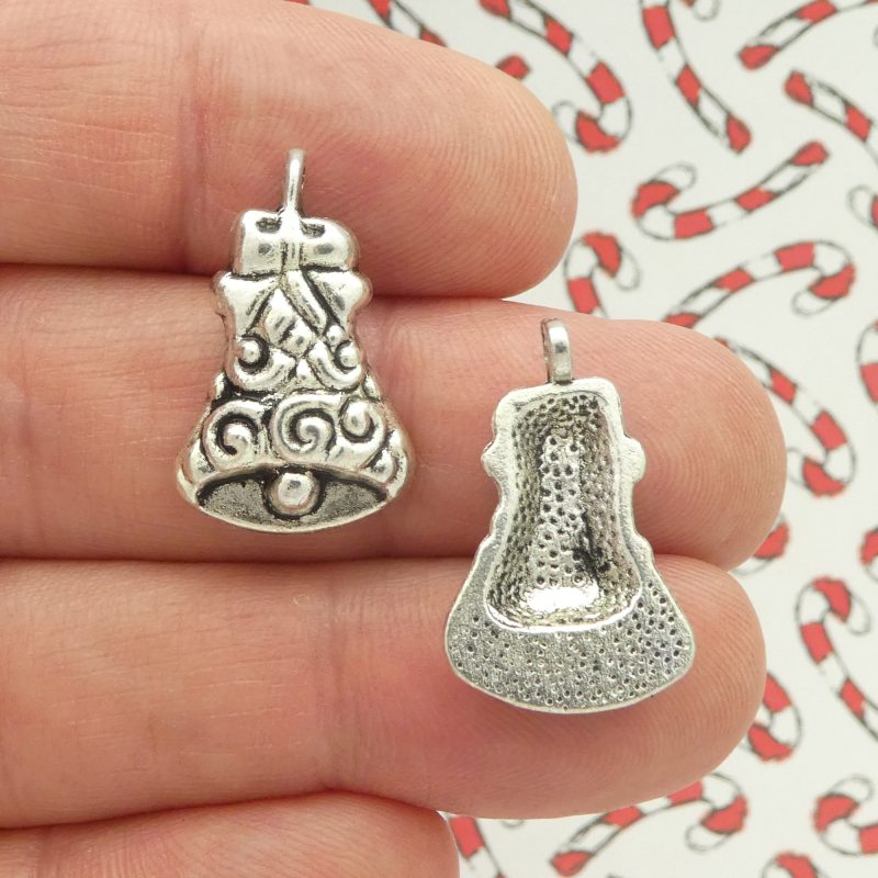 silver wedding bell charm