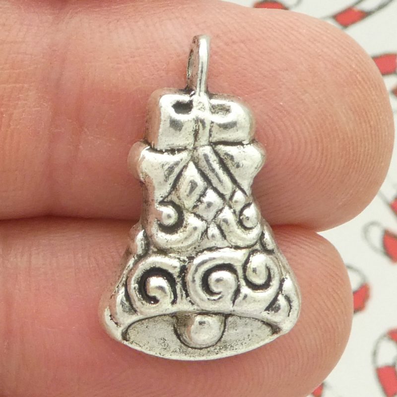 silver Christmas bell charm