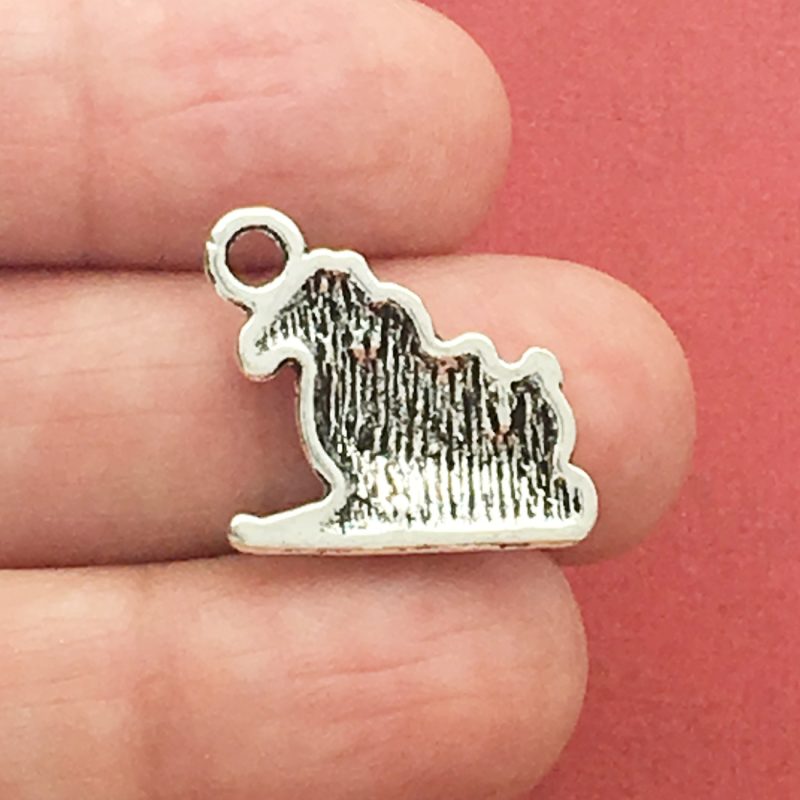 BULK 16 Santa's Sleigh Charm Silver by TIJC SP0745B - Image 2