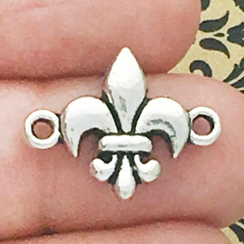 Silver Fleur de Lis Charm Bracelet Connector