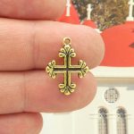 gold cross charms for jewelry making