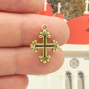 gold cross charms for jewelry making