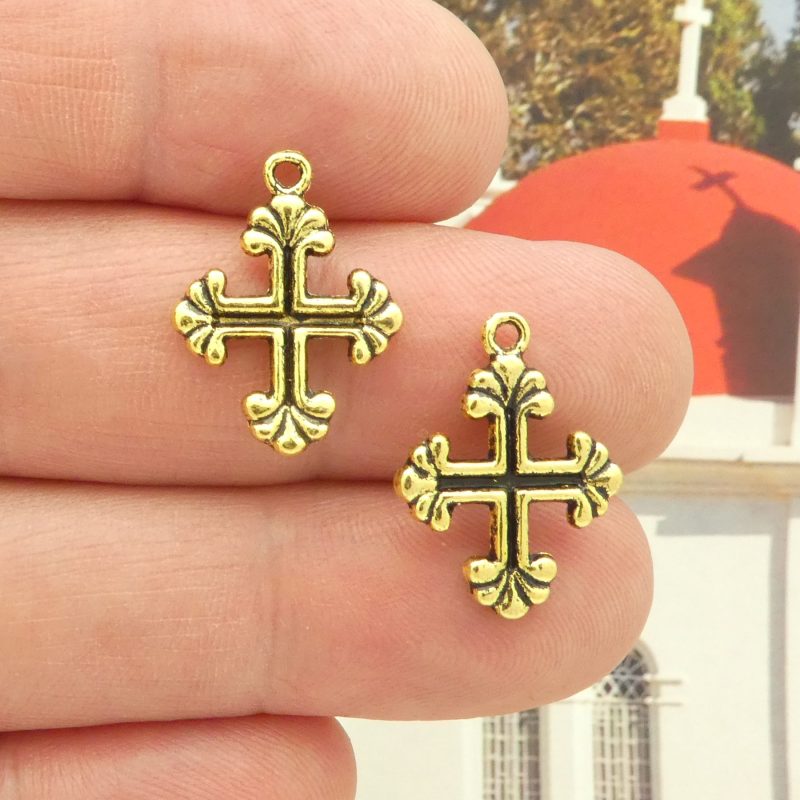 gold cross charms wholesale