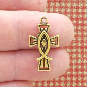 Gold Cross Charm