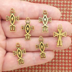 Christian Fish Cross Charms BUlk