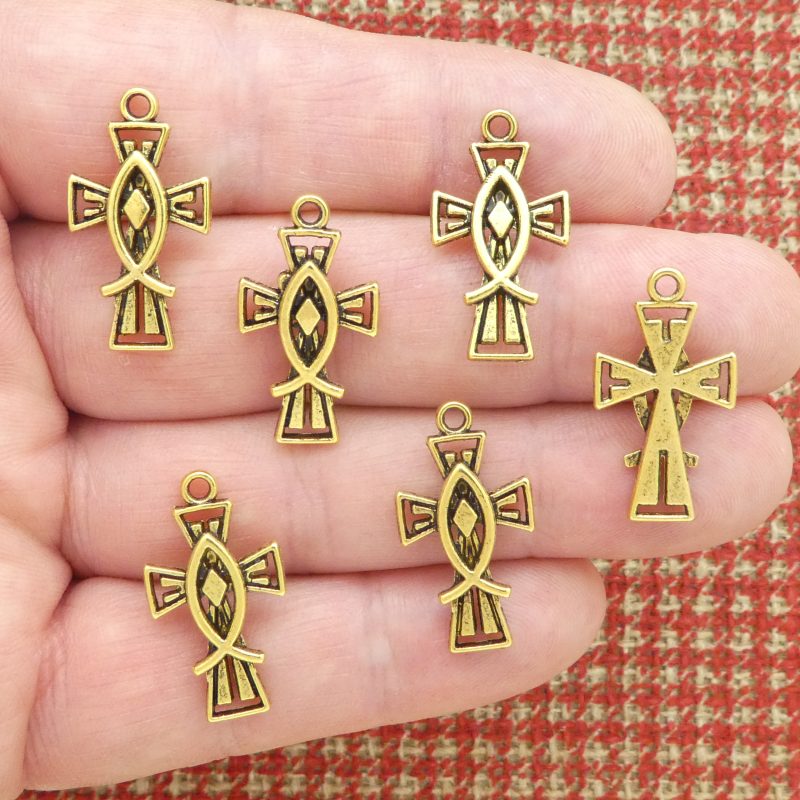 Christian Fish Cross Charms BUlk
