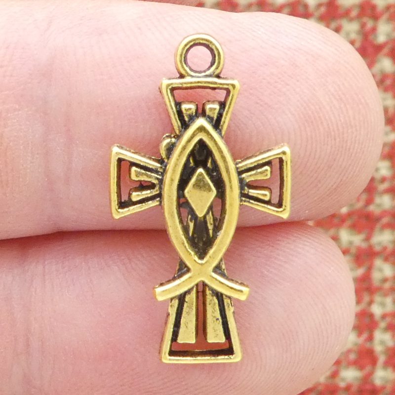 Christian Fish Cross Charm