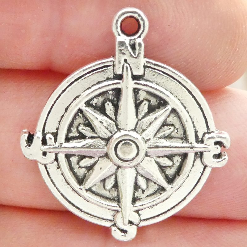 Silver Compass Charm