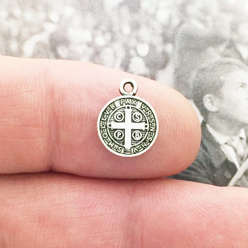20 Tiny Silver St Benedict Charm Medal by TIJC SP0779 - Image 3