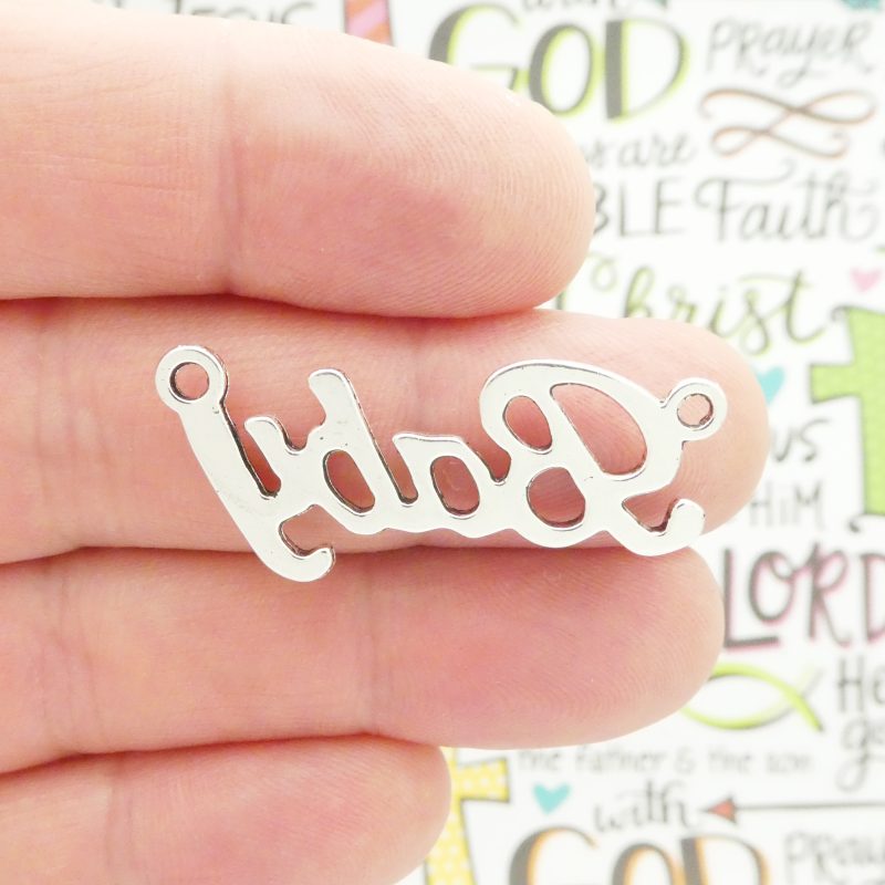5 Baby Charm Word Silver 38x17mm by TIJC SP0781 - Image 3