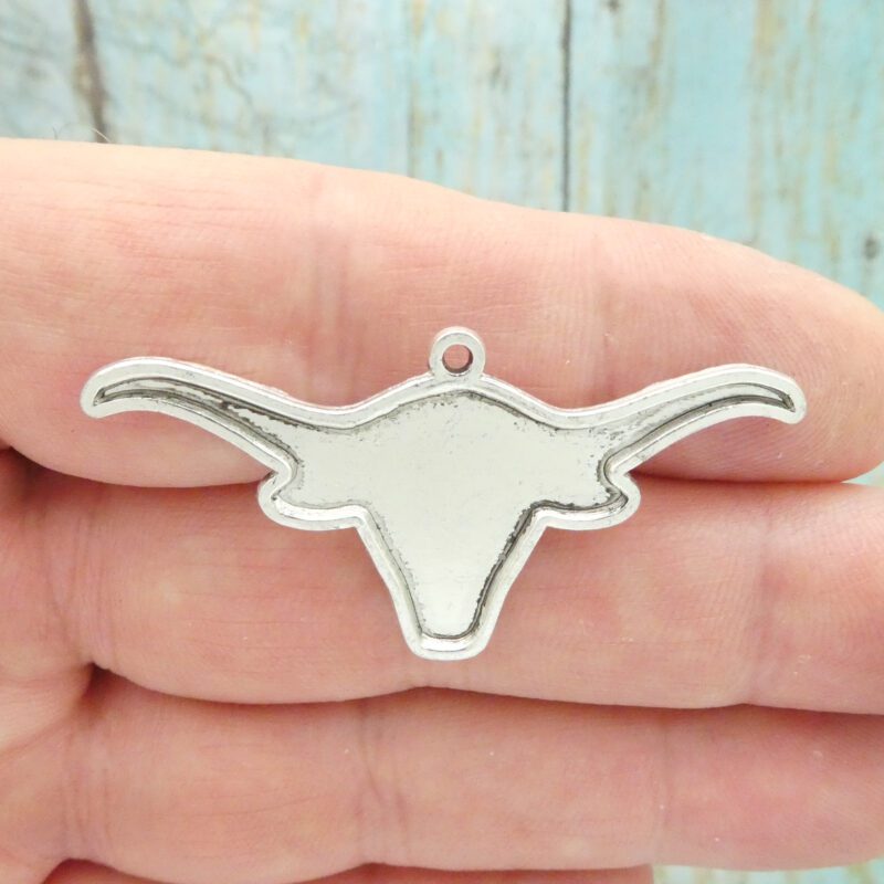 silver longhorn pendant
