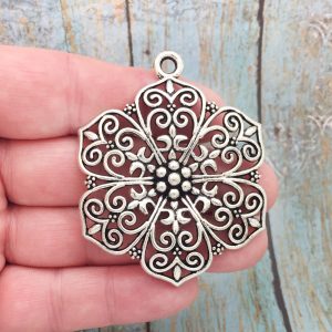 filigree flower pendant