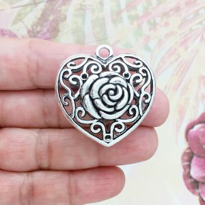 Heart Rose Pendant