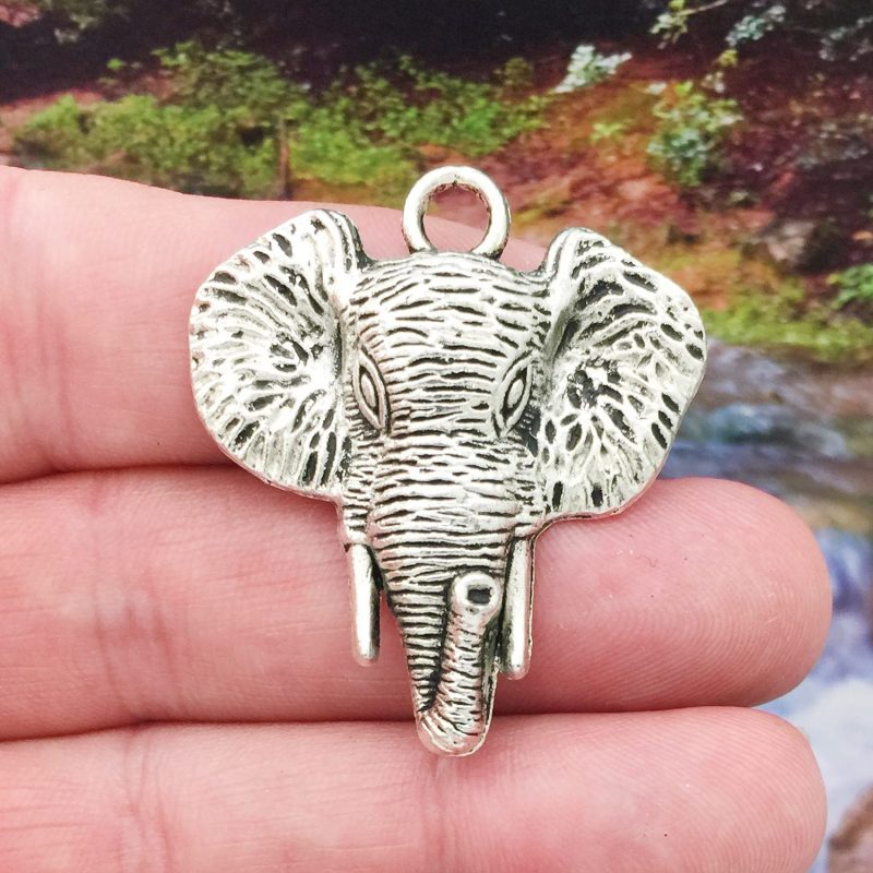 Elephant Head Pendants for Jewelry Making