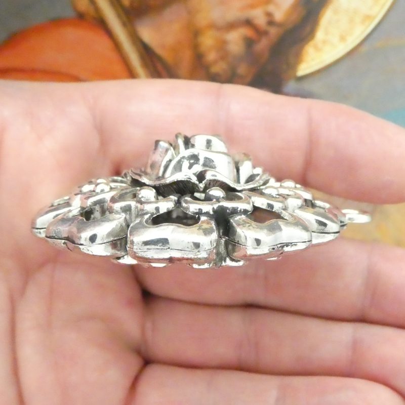 1 Silver Rose Flower Pendant 63x58mm by TIJC SP0819 - Image 5