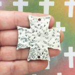 Hammered Cross Charms Wholesale
