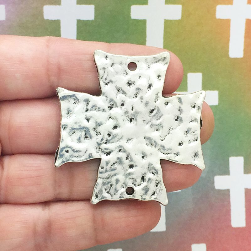 Hammered Cross Charms Wholesale