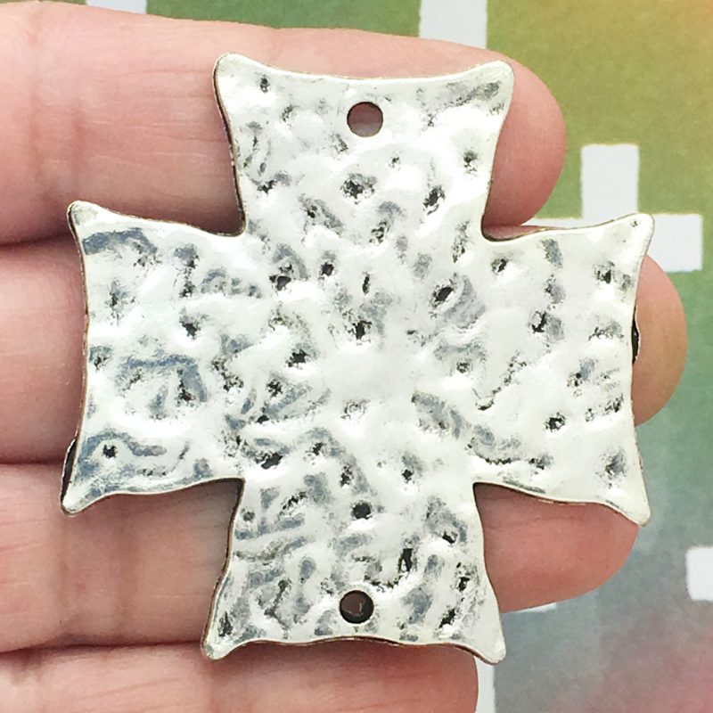 Hammered Cross Charm