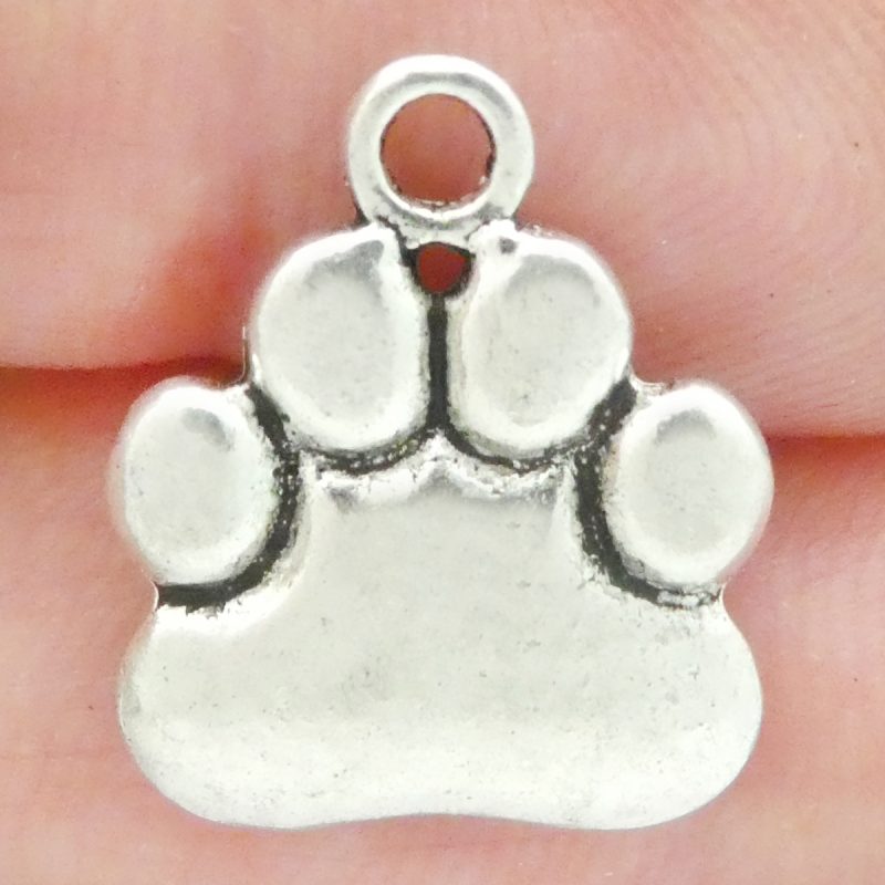 Silver Paw Print Charm