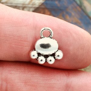 12 Silver Paw Print Charm by TIJC SP0847