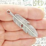 silver feather charm