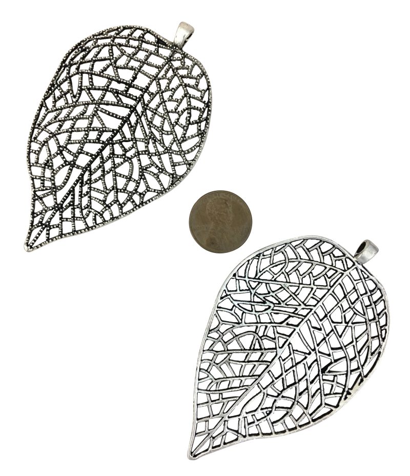 silver leaf pendants bulk