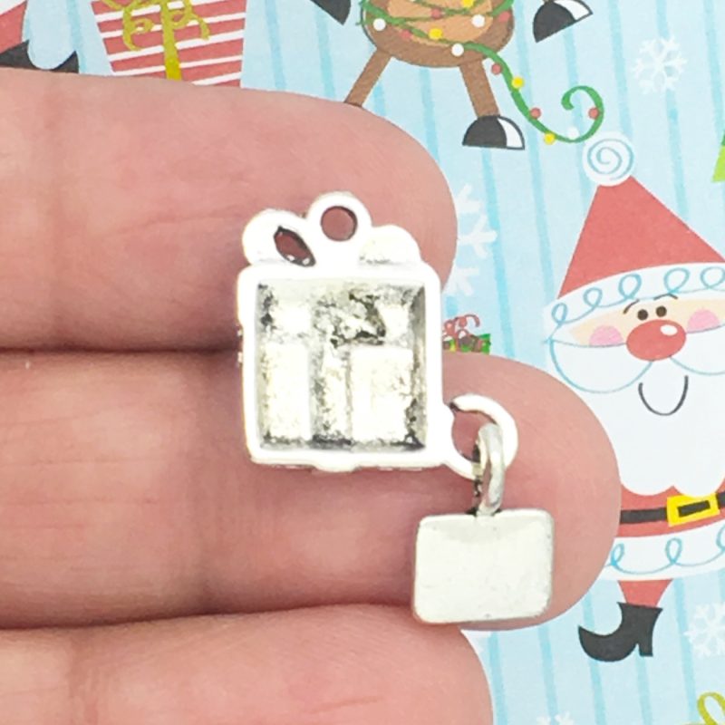 5 Silver Christmas Present Charm by TIJC SP0869 - Image 2