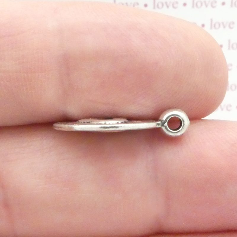 BULK 30 Silver Heart Charm Pendant by TIJC SP0898B - Image 5