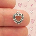 silver heart charms for jewelry making