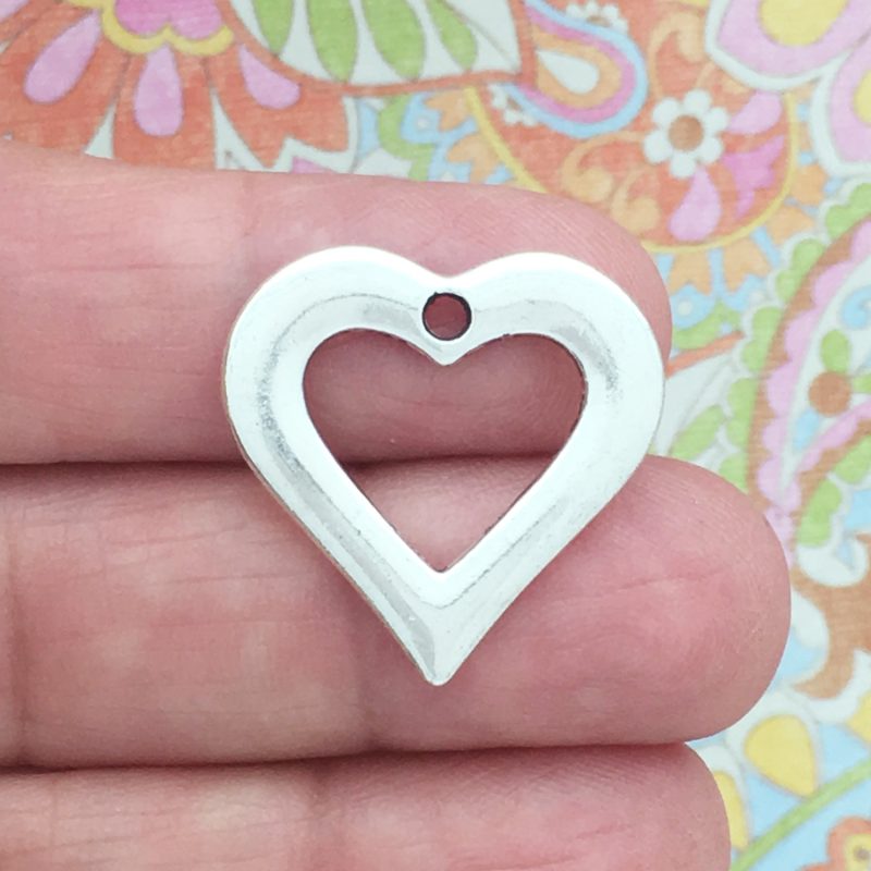 open heart charms wholesale