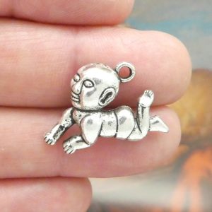 5 Baby Charm Silver 17x26mm by TIJC SP0902