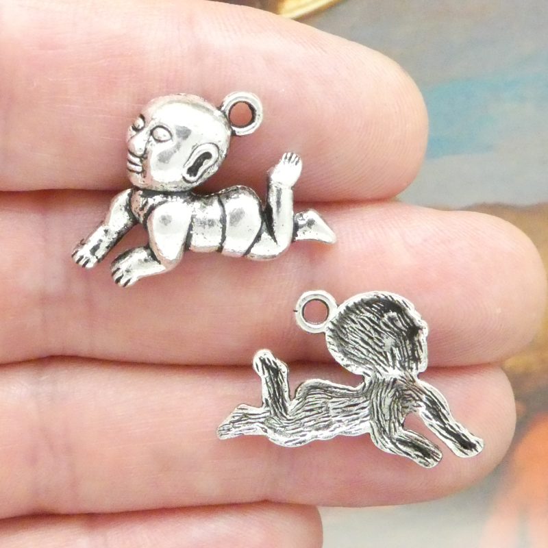 5 Baby Charm Silver 17x26mm by TIJC SP0902 - Image 4