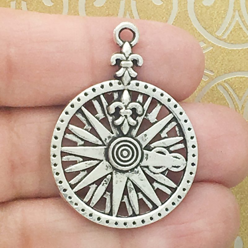 Compass Charm Silver