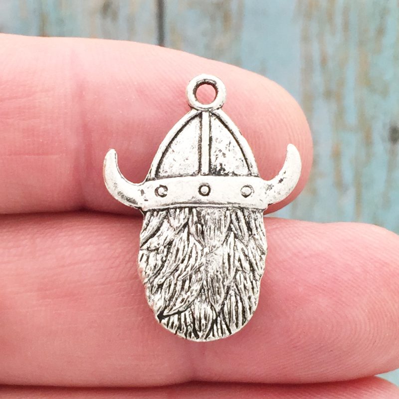5 Silver Viking Charm Pendant with Helmet by TIJC SP0912 - Image 2