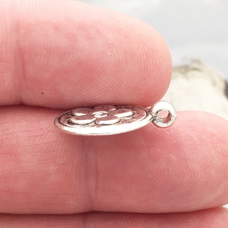 5 Daisy Flower Charm Silver Small by TIJC SP0918 - Image 2