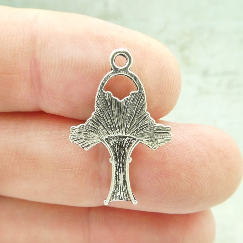 silver flower basket charm
