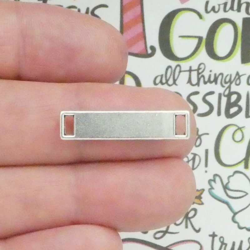 BULK 30 Silver Affirmation Hope Charm Bracelet Connector 27x5mm by TIJC SP0922B - Image 5