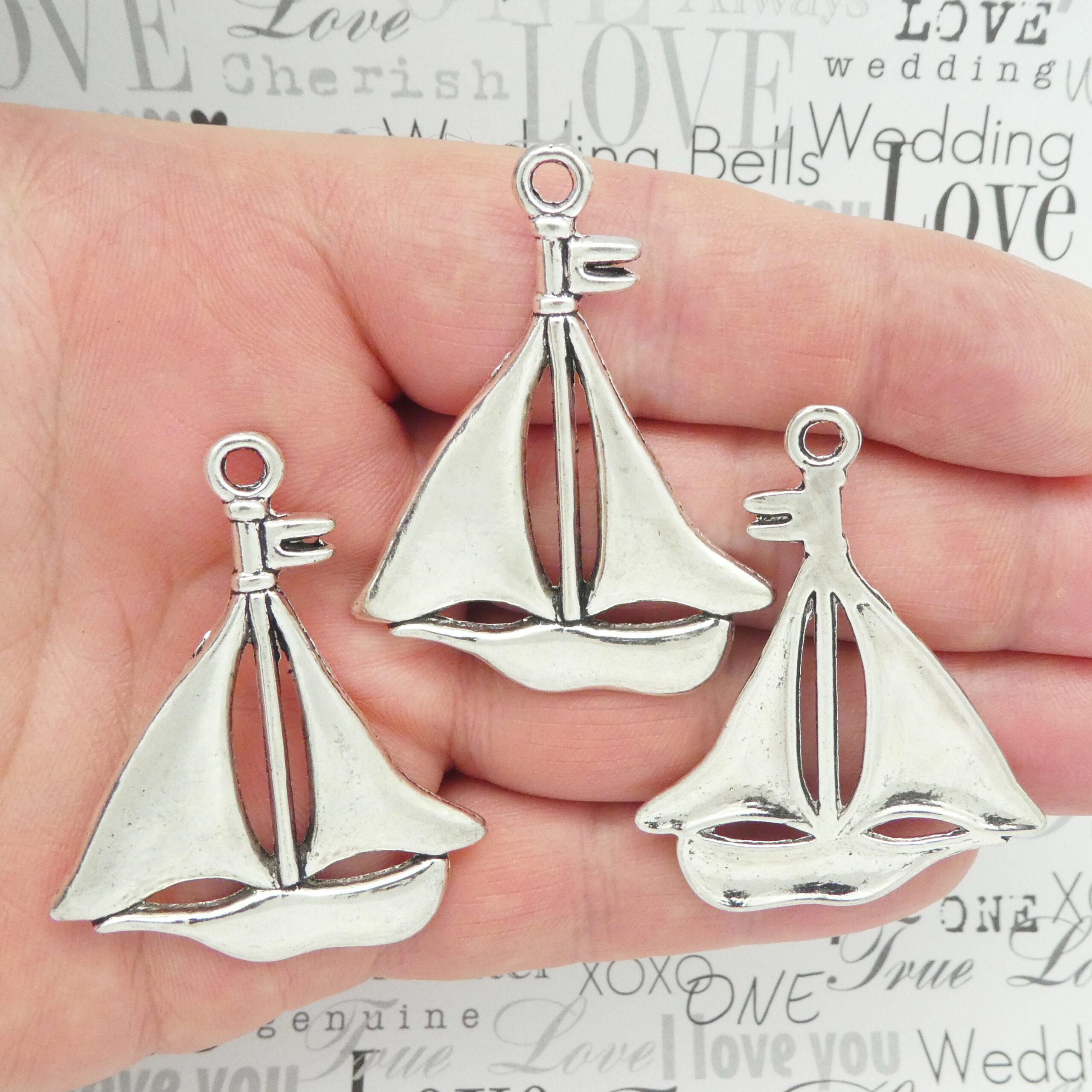 silver sailboat charms bulk