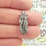 3 Mother Mary Rosary Centerpiece Charm Silver by TIJC SP0946