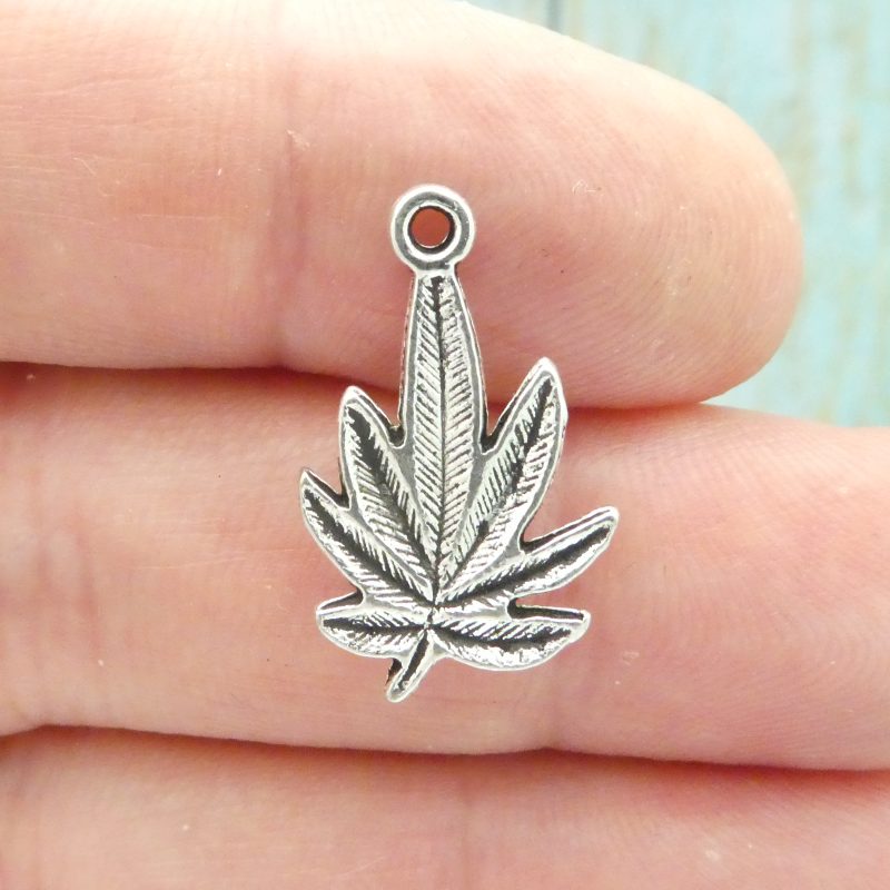 cannabis leaf charm