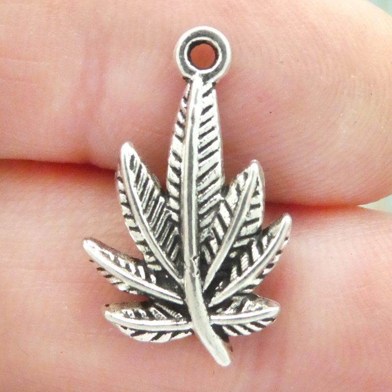 weed leaf charm