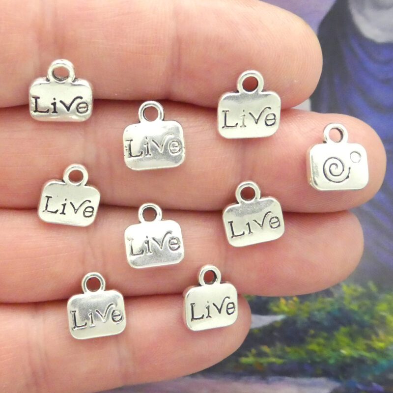 silver affirmation charms bulk