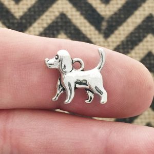 Silver Dog Charm