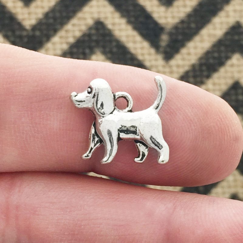 Silver Dog Charm