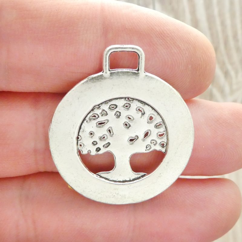 5 Silver Tree of Life Charm Pendant 34x30mm by TIJC SP0956 - Image 3