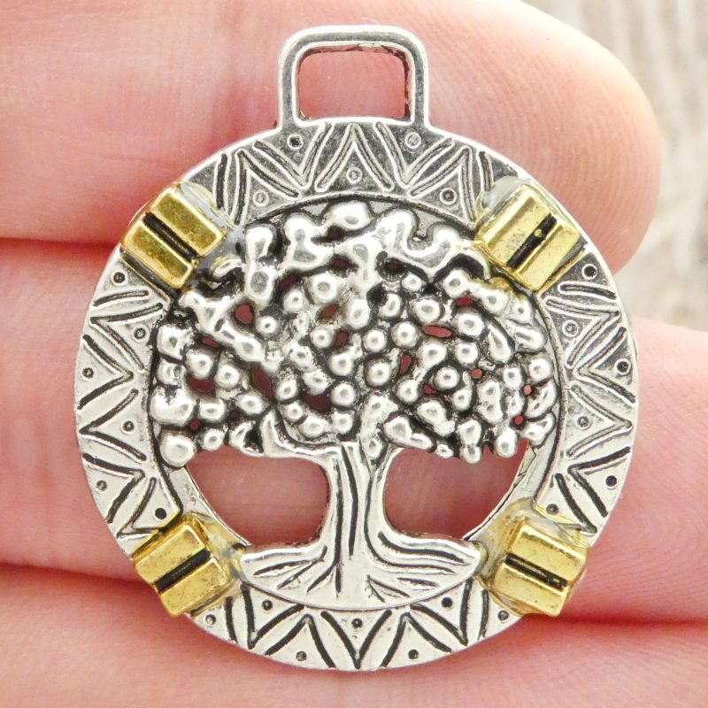 5 Silver Tree of Life Charm Pendant 34x30mm by TIJC SP0956 - Image 4