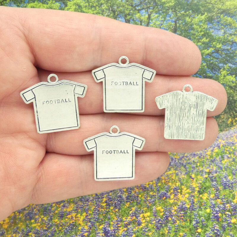 Silver Football Charms for Jewelry Making