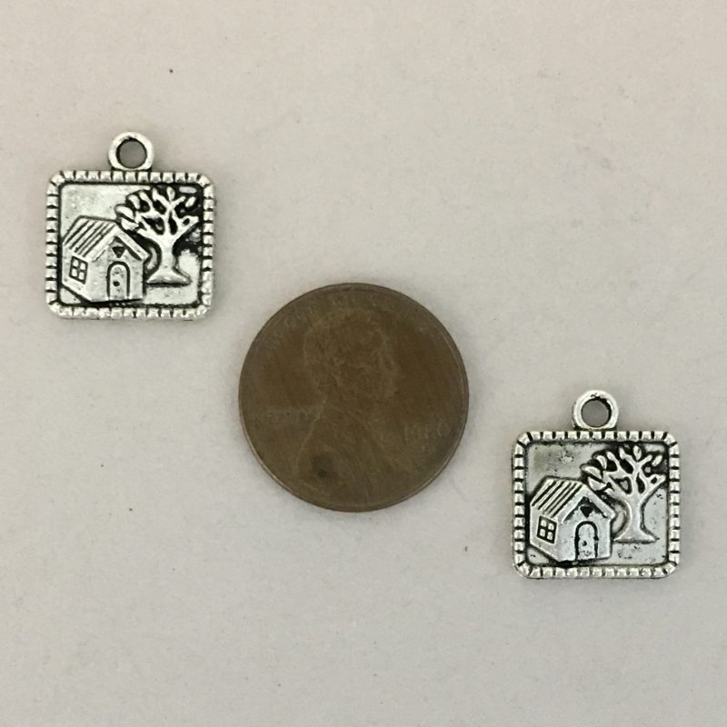 10 Silver Picture of a Home Charm 16x14mm by TIJC SP0960 - Image 2