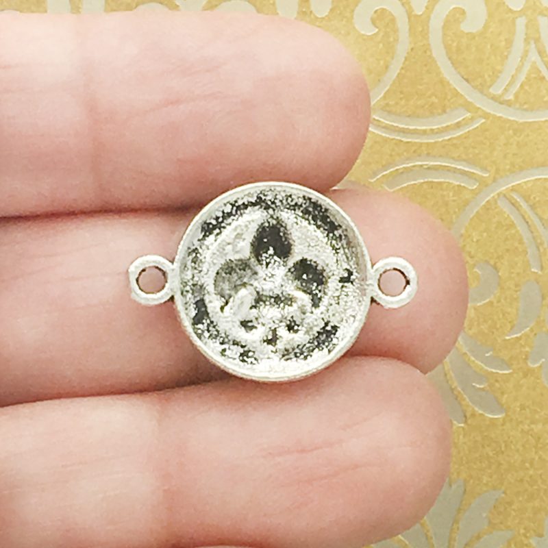 10 Fleur de Lis Charm Bracelet Connector Silver by TIJC SP0962 - Image 2