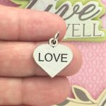 5 Silver Love Heart Charm Pendant by TIJC SP0978